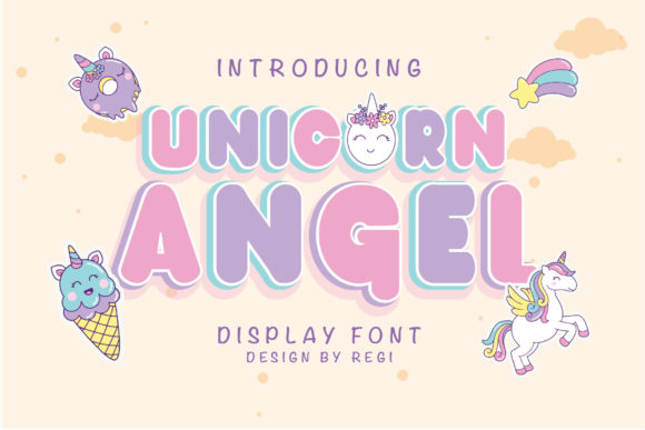 Unicorn Angel Font for Kids-Themed Branding and Creative Designs
